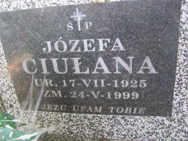Józefa Ciułana 1925 Orzysz - Grobonet - Wyszukiwarka osób pochowanych