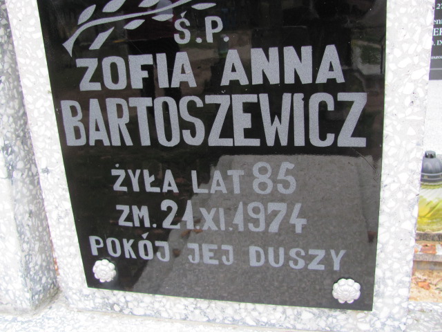 Zofia Bartoszewicz Orzysz - Grobonet - Wyszukiwarka osób pochowanych