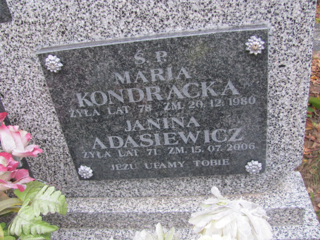 Maria Kondracka 1902 Orzysz - Grobonet - Wyszukiwarka osób pochowanych