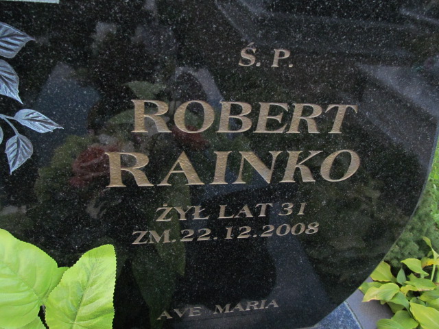 Robert Rainko 1977 Orzysz - Grobonet - Wyszukiwarka osób pochowanych
