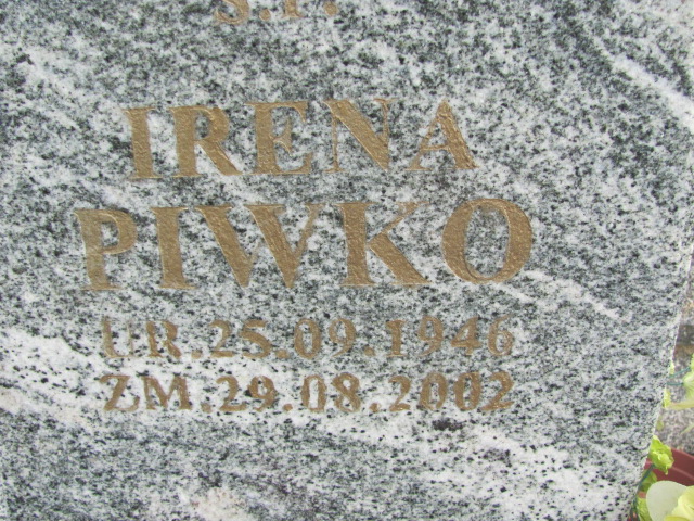 Irena Piwko 1946 Orzysz - Grobonet - Wyszukiwarka osób pochowanych